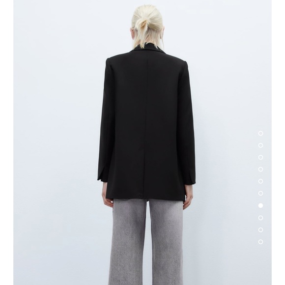 Zara Women Flowy Buttoned Blazer Black Size Xs NWT - Picture 5 of 6